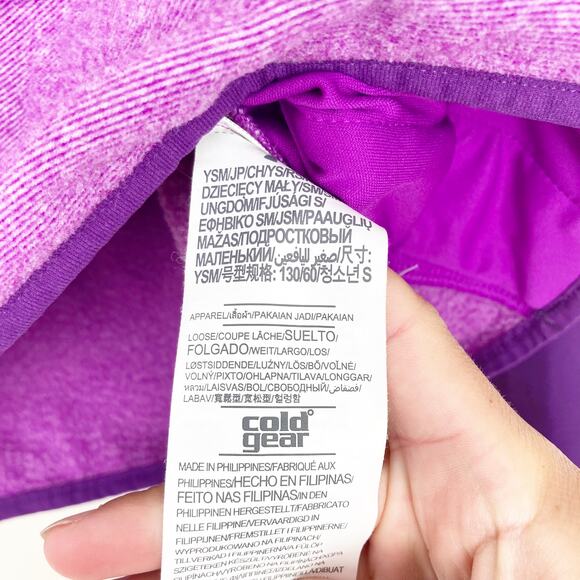 Under Armour Purple Quarter Zip Sweater Sz YS - Picture 4 of 8